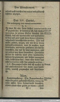 Das XIV. Capitel, Von verfertigung eines manufacturinventarii