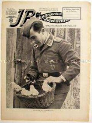 Wochenzeitschrift der NSDAP "Illustrierter Beobachter" mit Bildern von verschiedenen Kriegsschauplätzen