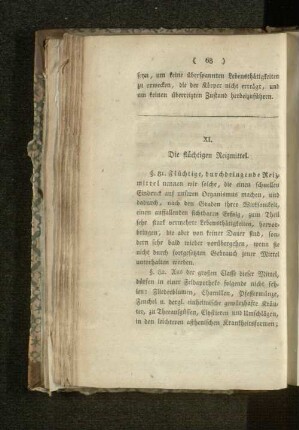 XI. Die flüchtigen Reizmittel. - XX. Faulfieber.