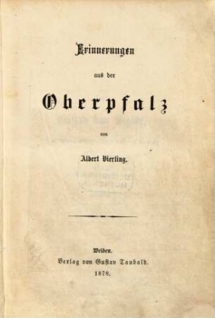 Erinnerungen aus der Oberpfalz