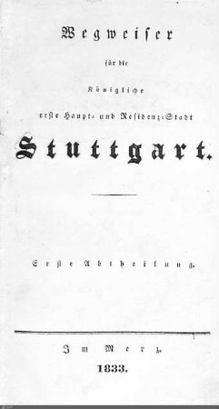 1833: Stuttgarter Adressbücher, 1833