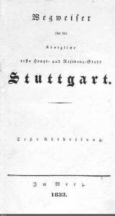 1833: Stuttgarter Adressbücher, 1833