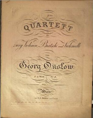 3tes Quartett für zwey Violinen, Bratsche und Violoncelle : 4tes Werk No. 3