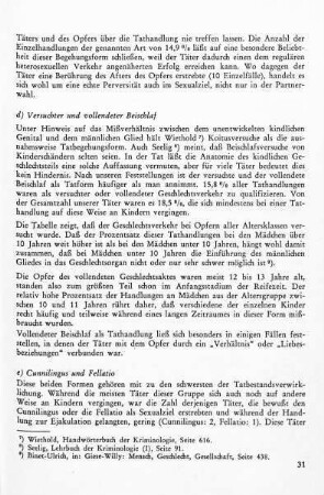 d) Versuchter und vollendeter Beischlaf