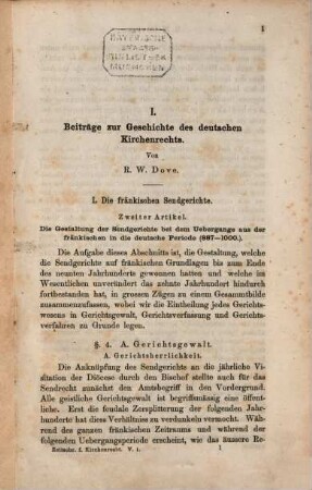 Zeitschrift für Kirchenrecht : Organ der Gesellschaft für Kirchenrechtswissenschaft in Göttingen. 5. 1865