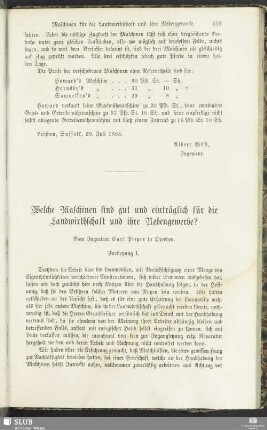Welche Maschinen sind gut und einträglich für die Landwirthschaft und ihre Nebengewerbe? - Fortsetzung 1