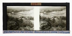 Brauneisenstein-Grube Gottesgabe bei Bad Liebenstein in Thüringen, Förderturm der Grube