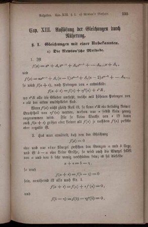Capitel XIII. Auflösung der Gleichungen durch Näherung.
