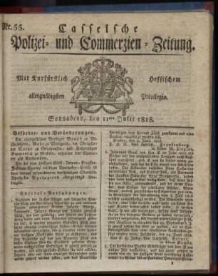 Nr. 55, Sonnabend, den 11ten Julii 1818