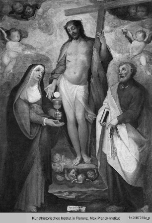 Der auferstandene Christus mit Ecclesia und dem Heiligen Petrus
