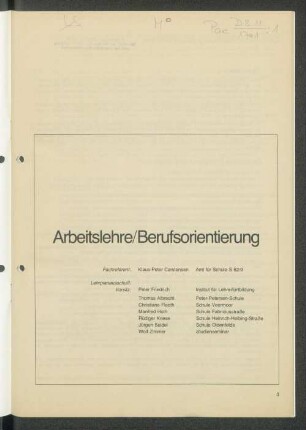 Arbeitslehre/Berufsorientierung
