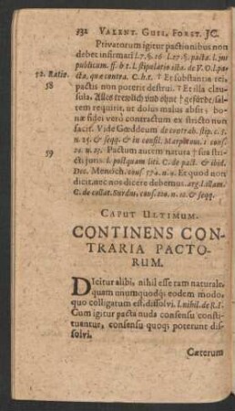 Caput Ultimum. Continens Contraria Pactorum.