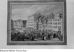 Messscene im Brühl zu Leipzig : Der Leipziger Brühl während der Messe