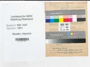 Entnazifizierung Heinrich Mueller , geb. 12.07.1909 (Kraftfahrer)