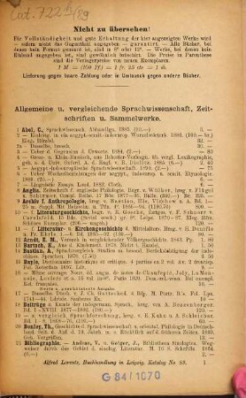 Antiquariats-Katalog ... : Alfred Lorentz. Antiquariats- & Sortimentsbuchhandlung. [Auch m. d. Tit.]: Lager-Katalog ..., 89