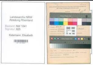 Entnazifizierung Elisabeth Katemann , geb. 10.05.1920 ()
