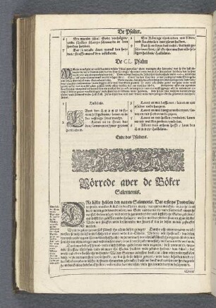 Vörrede aver de Böker Salomonis.