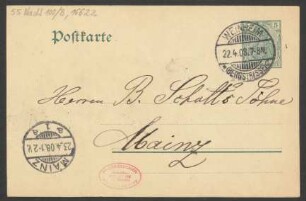 Brief an B. Schott's Söhne : 22.05.1908