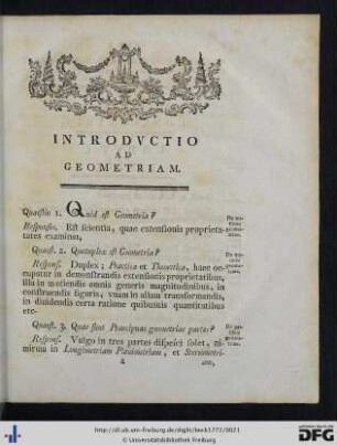 Introductio Ad Geometriam.