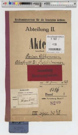 Pariser Abkommen. Abschnitt IX: Hotelzimmer