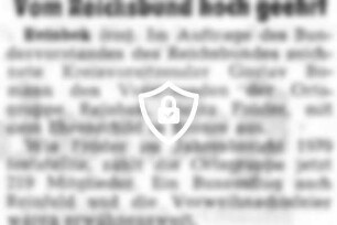 Vom Reichsbund hoch geehrt