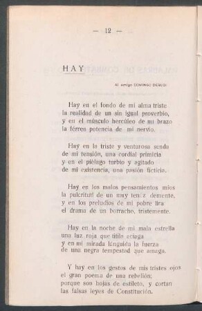 Hay : Al amigo Domingo Derudi