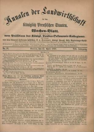 No. 16. Berlin, den 15. April 1868. VIII. Jahrgang.