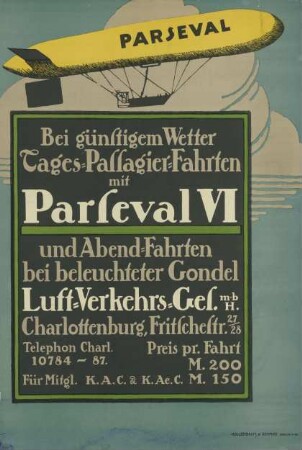 Parseval VI Passagier-Fahrten