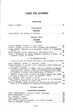 Table de matières