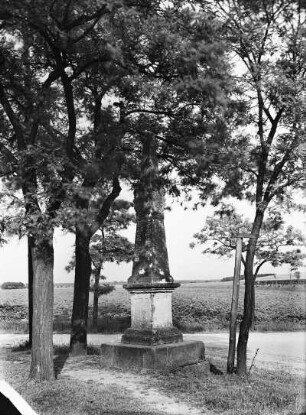 Distanzsäule : Radeburg. Distanzsäule (1728) an der Wegkreuzung nordöstlich vom Friedhof