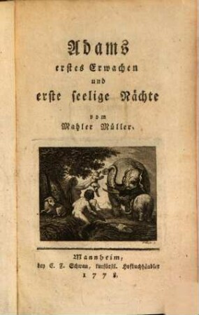 Adams erstes Erwachen und erste seelige Nächte