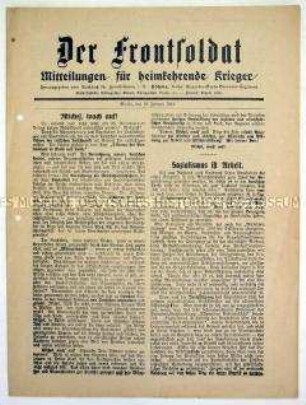 Mitteilungsblatt für Kriegsheimkehrer "Der Frontsoldat"