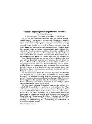 Völkische Psychologie und Jugendkunde im Umriß