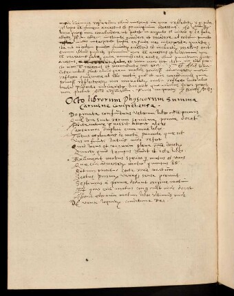 131v, Octo librorum Physicorum summa carmine comprehensa.