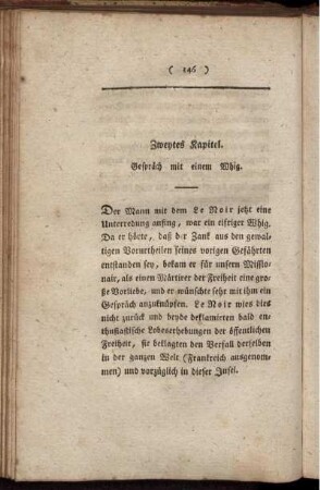 Zweytes Kapitel. Gespräch mit einem Whig.