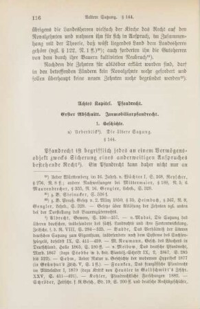 Achtes Kapitel. Pfandrecht
