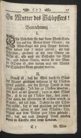 Du Mutter des Schöpffers