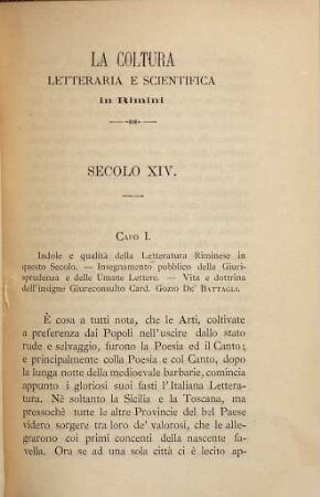 La coltura letteraria e scientifica in Rimini dal secolo 14 ai primordi del 19, 1
