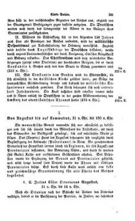 I. Von Augustus bis auf Commodus, 31 v. Chr. bis 180 n. Chr