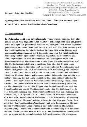 Sprachgeschichte zwischen Wort und Text. Über die Notwendigkeit einer historischen Wortkombinationsforschung