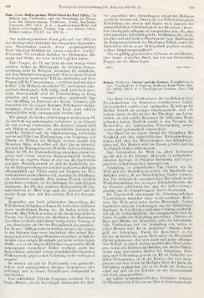 869-870 [Rezension] Röer, Hans, Heilige - profane Wirklichkeit bei Paul Tillich