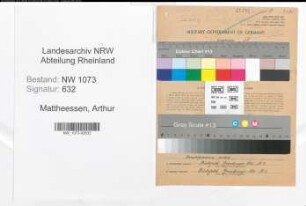 Entnazifizierung Arthur Mattheessen , geb. 24.07.1899 (Lagerarbeiter)