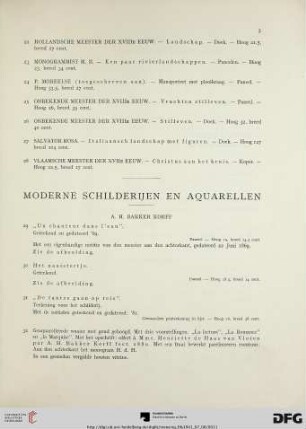 Moderne schilderijen en aquarellen (Nr. 29-219)