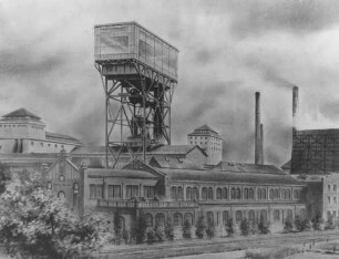Zeichnung der Zeche Hannibal 1/3, Bochum