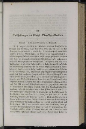 III. Entscheidungen des Königl. Ober.-App.-Gerichts