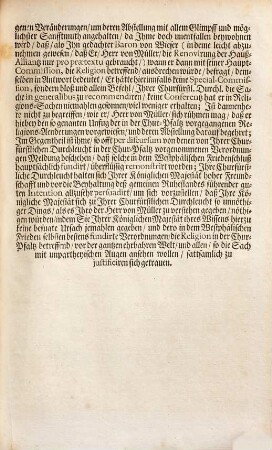 Proposition deß Königl. Schwedischen Herrn Gesandtens von Müllern, an Chur-Pfaltz, wie er selbige den 6, 16. Julii 1699. abgelegt und übergeben