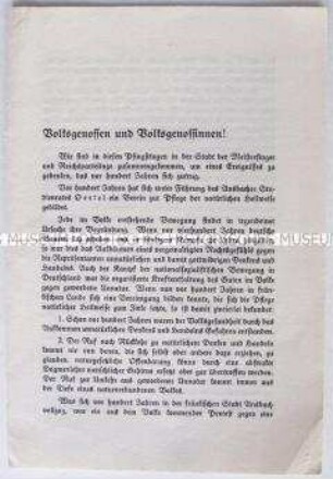 Sonderdruck des Vereins Deutsche Volksheilkunde zur Frage der "Volksgesundheit"