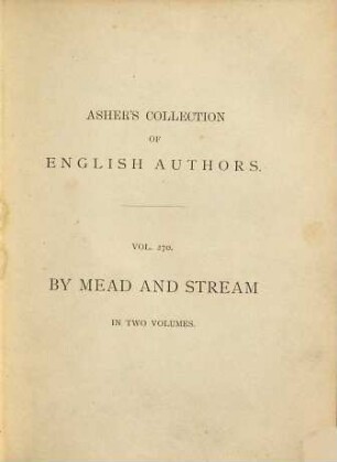 By mead and stream : a novel, 1