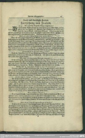 Zwey und dreysigste Lection. Fortsetzung von Italien
