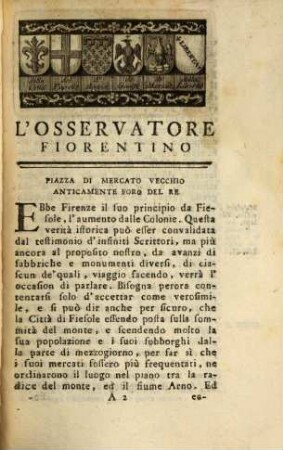 L' Osservatore Fiorentino Sugli Edifizi Della Sua Patria : Per Servire Alla Storia Della Medesima, 1,3